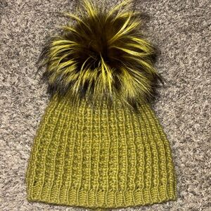2 Kyi Kyi Stylish Olive, and yellow Knit Pom-Pom Hats